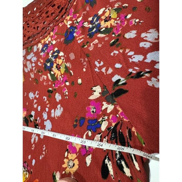 Oddi Women's 3XL Floral Long Sleeve Boho Festival Peasant Loose Fit Blouse - Picture 8 of 9